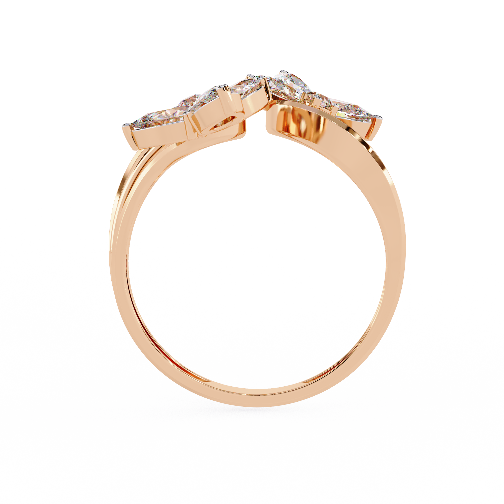 REVERIE - Dual Bloom Marquise & Pear Diamond Bypass Ring