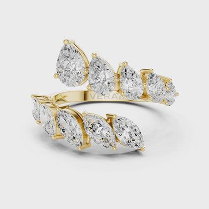 SEREN | The Cascade Marquise & Pear Bypass Ring